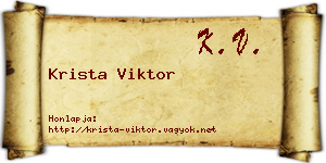 Krista Viktor névjegykártya